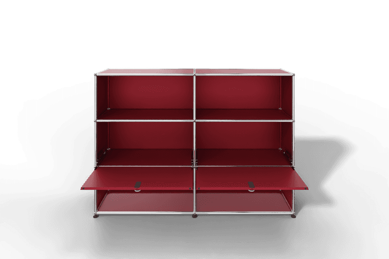 USM Haller Highboard mit 2 Klapptüren und 4 offenen Fächern in 14 Farben. Produktbild