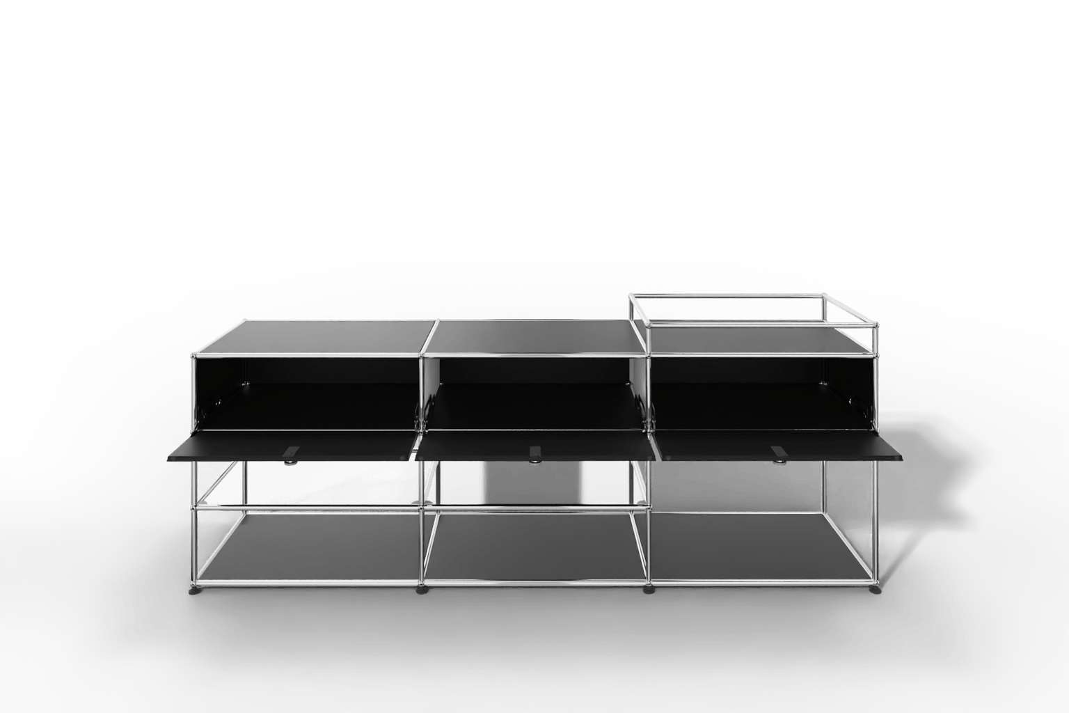 Sideboard mit 3 Klapptüren und offenen Fächern Produktbild