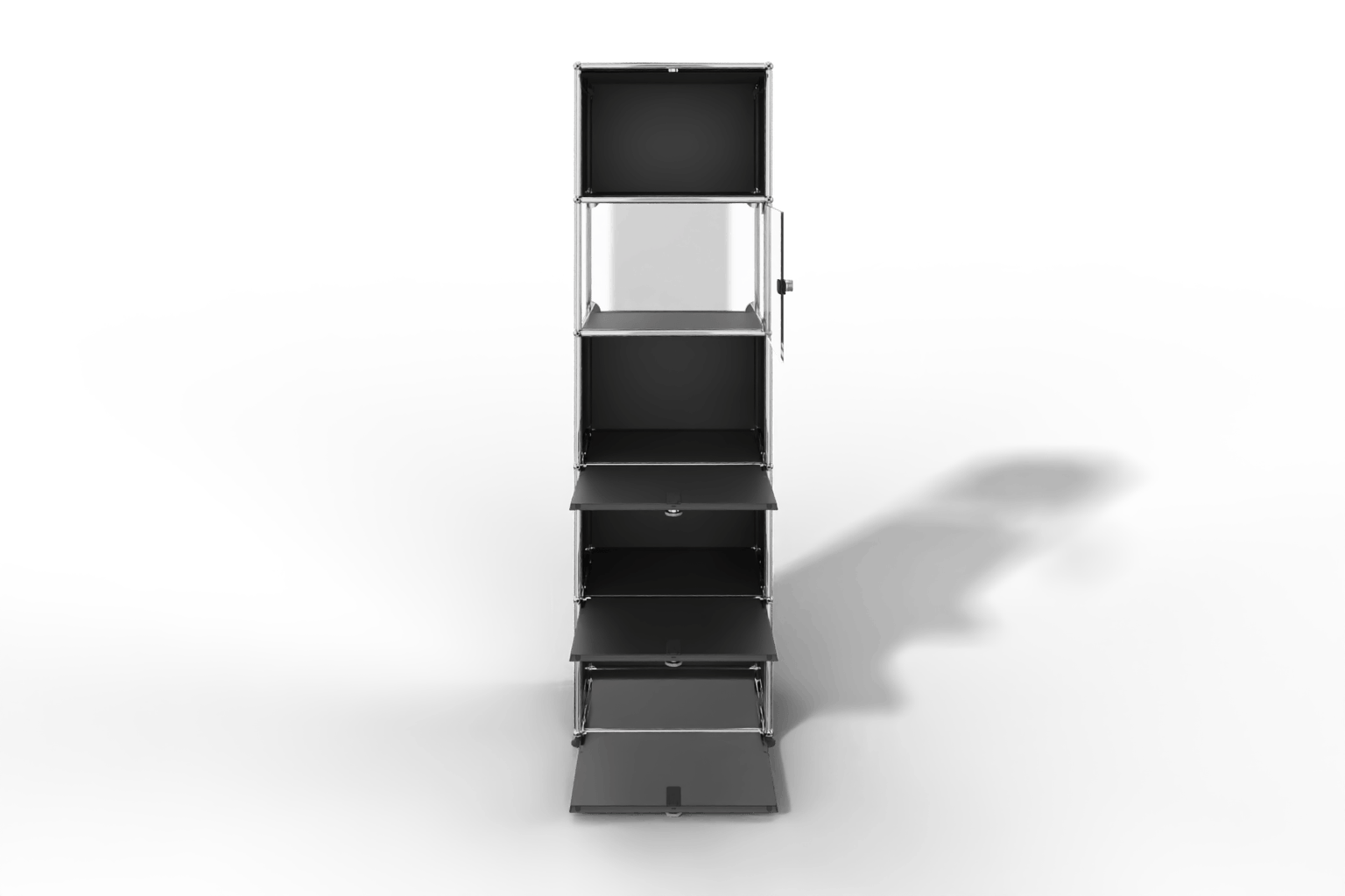 USM Haller schmales Regal mit Glasabteil Produktbild