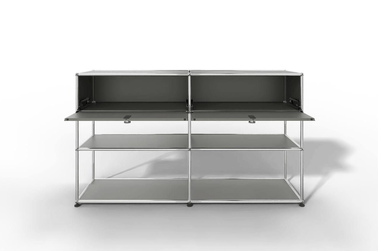 USM Haller Highboard mit 2 Klapptüren und 2 offenen Ebenen Produktbild