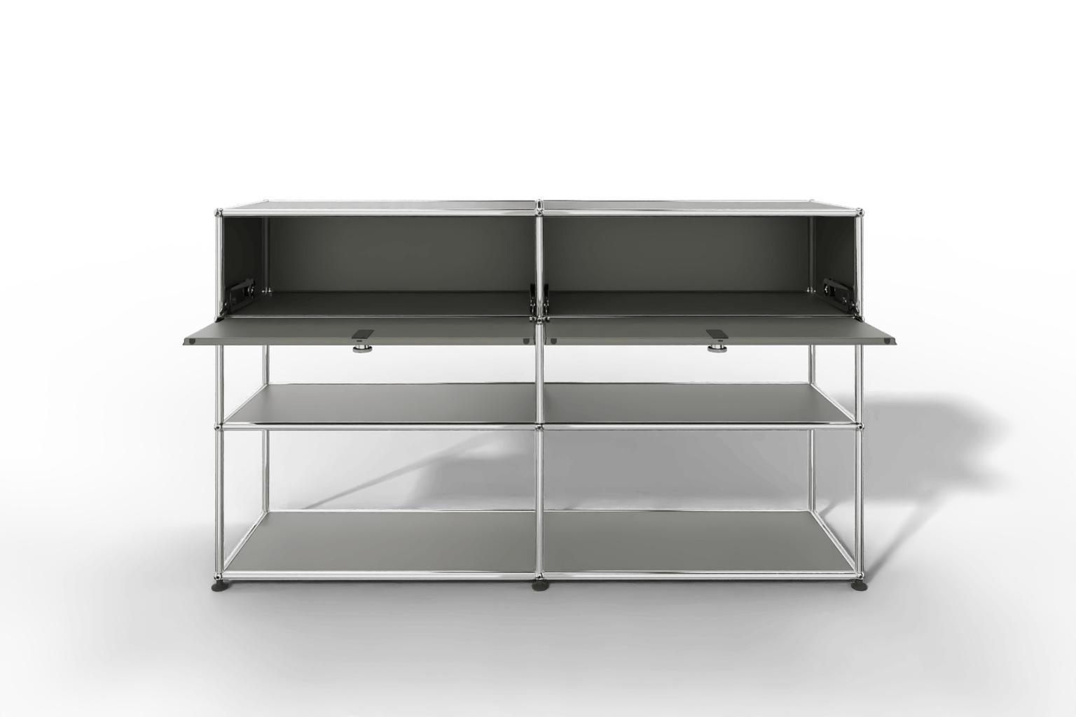 USM Haller Highboard mit 2 Klapptüren und 2 offenen Ebenen Produktbild