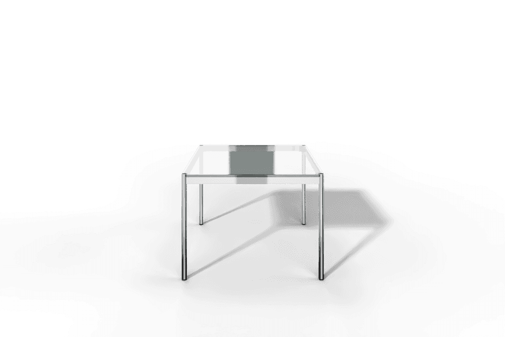 Glastisch, Tiefe 1000 mm, Länge wählbar