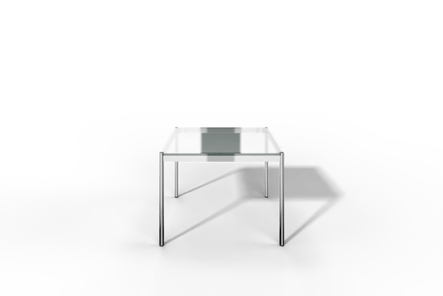 USM Haller Glastisch, Tiefe 1000 mm, Länge wählbar