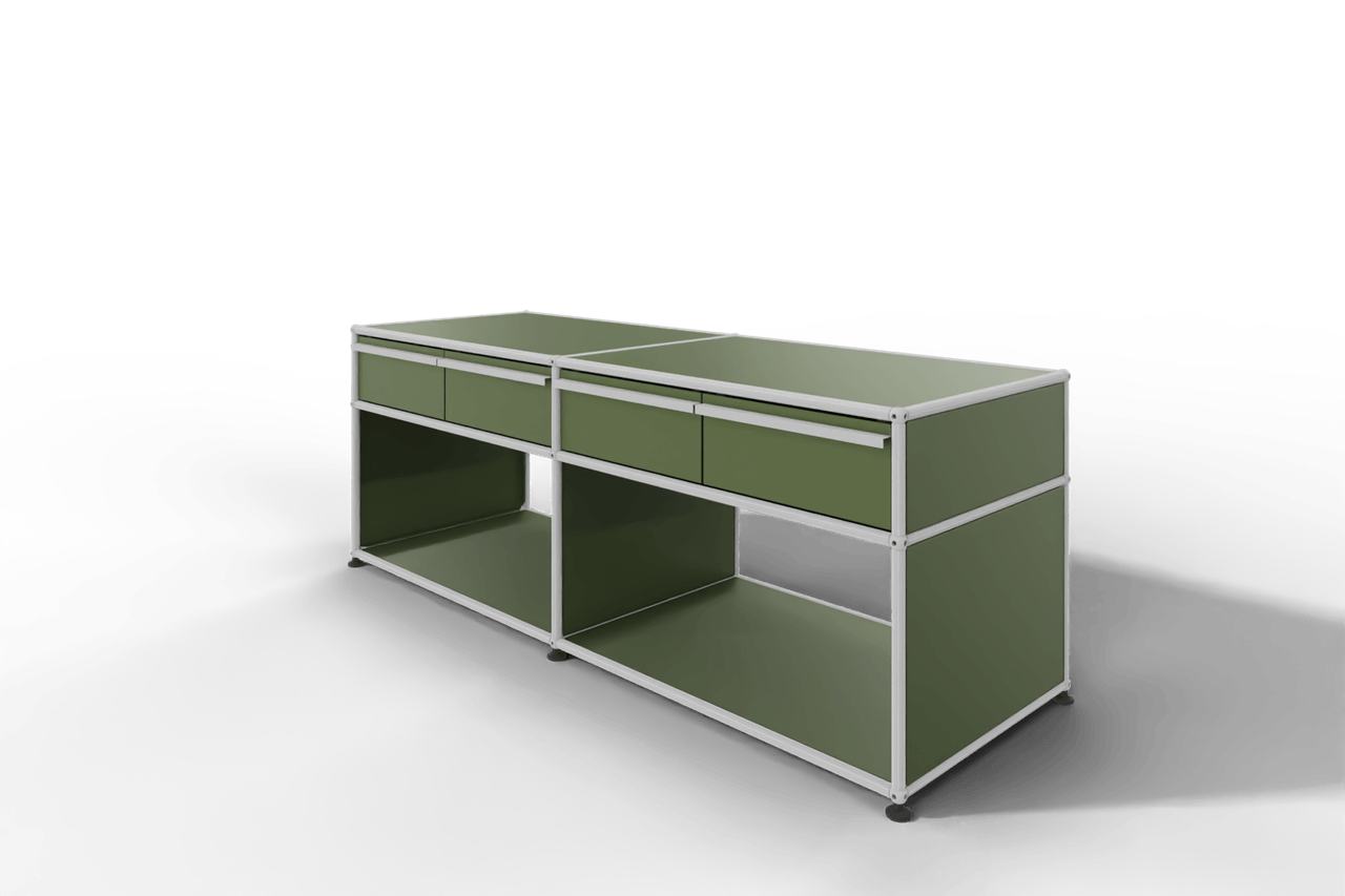 USM Haller Sideboard, mit 4 Schubladen A6 und 2 offenen Fächern. Tiefe 50 cm. Produktbild