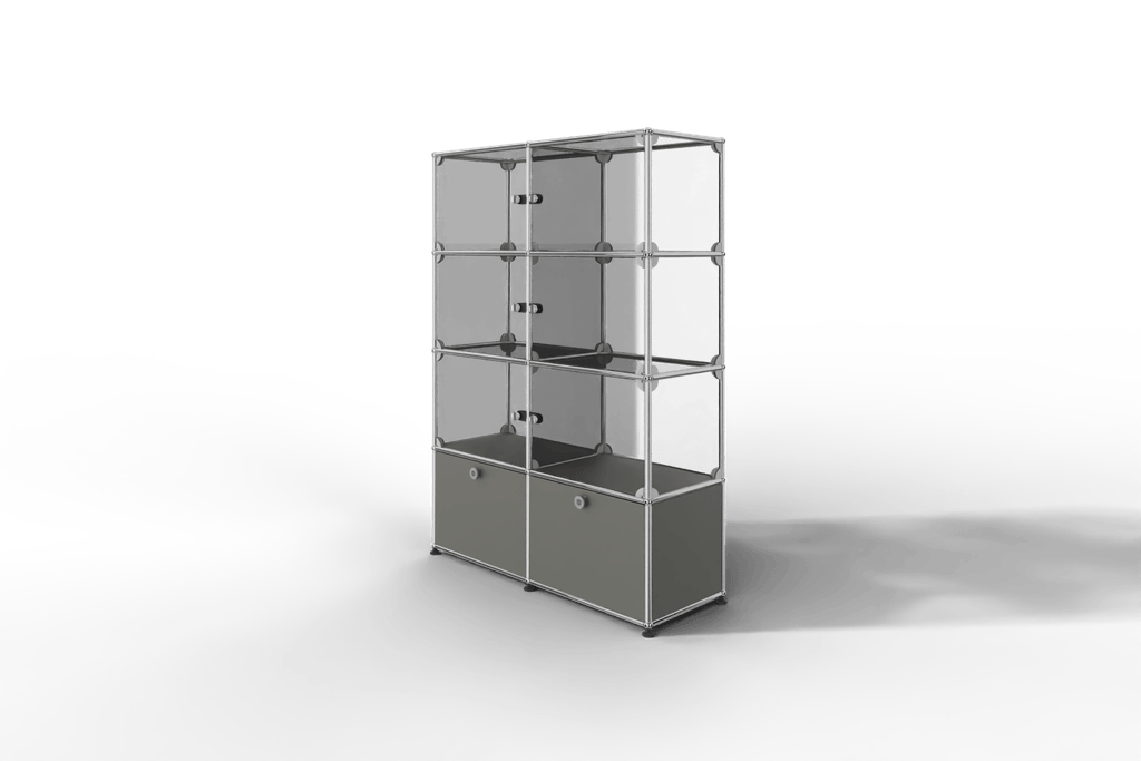 USM Haller Glasvitrine mit 6 Glastüren und 2 Klapptüren Produktbild