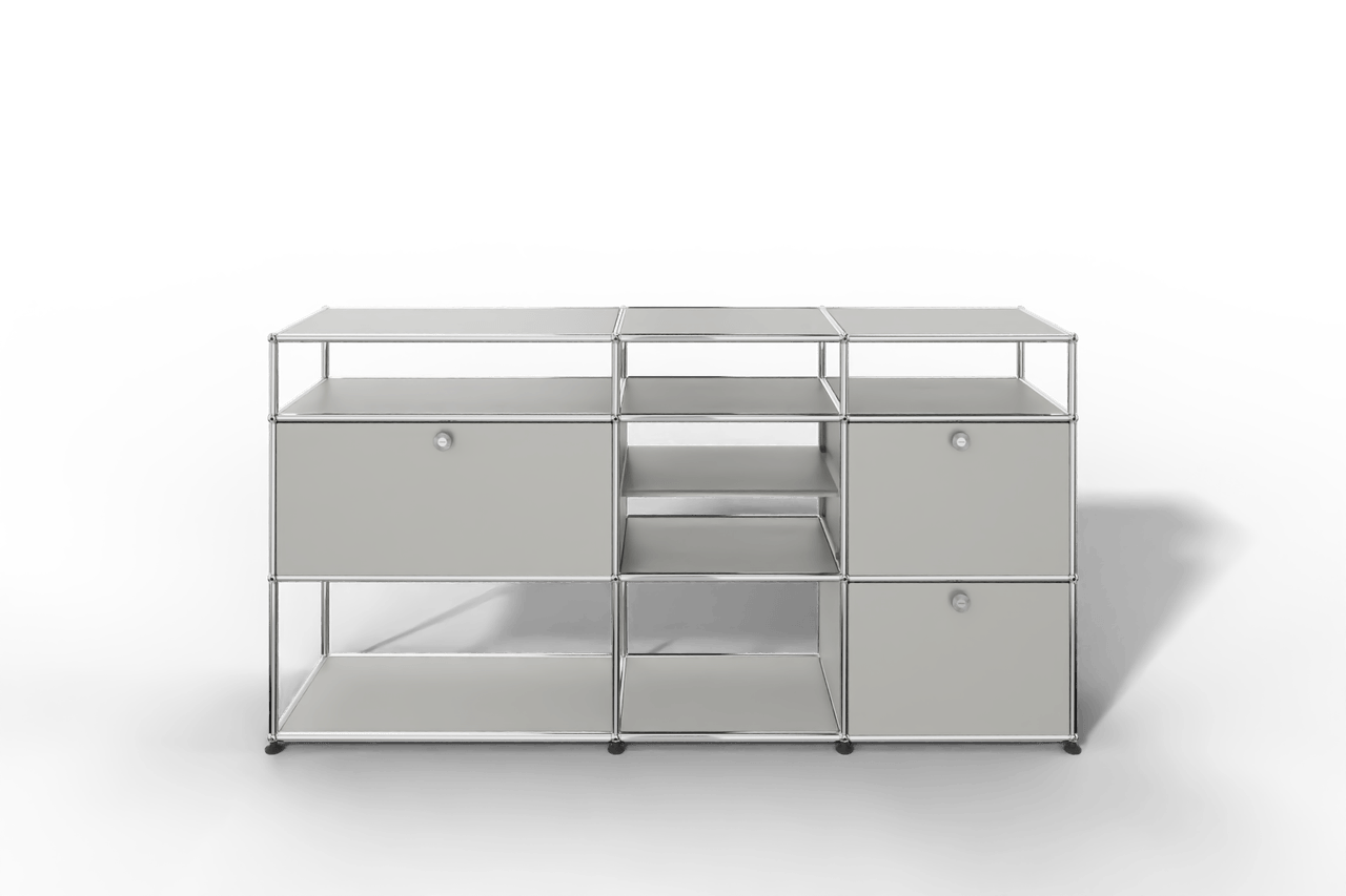 Sideboard mit offenen Elementen und Klapptüren Produktbild