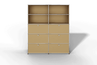 USM Haller Schrank/Regal mit 6 Klapptüren und offenen Fächern. Produktbild
