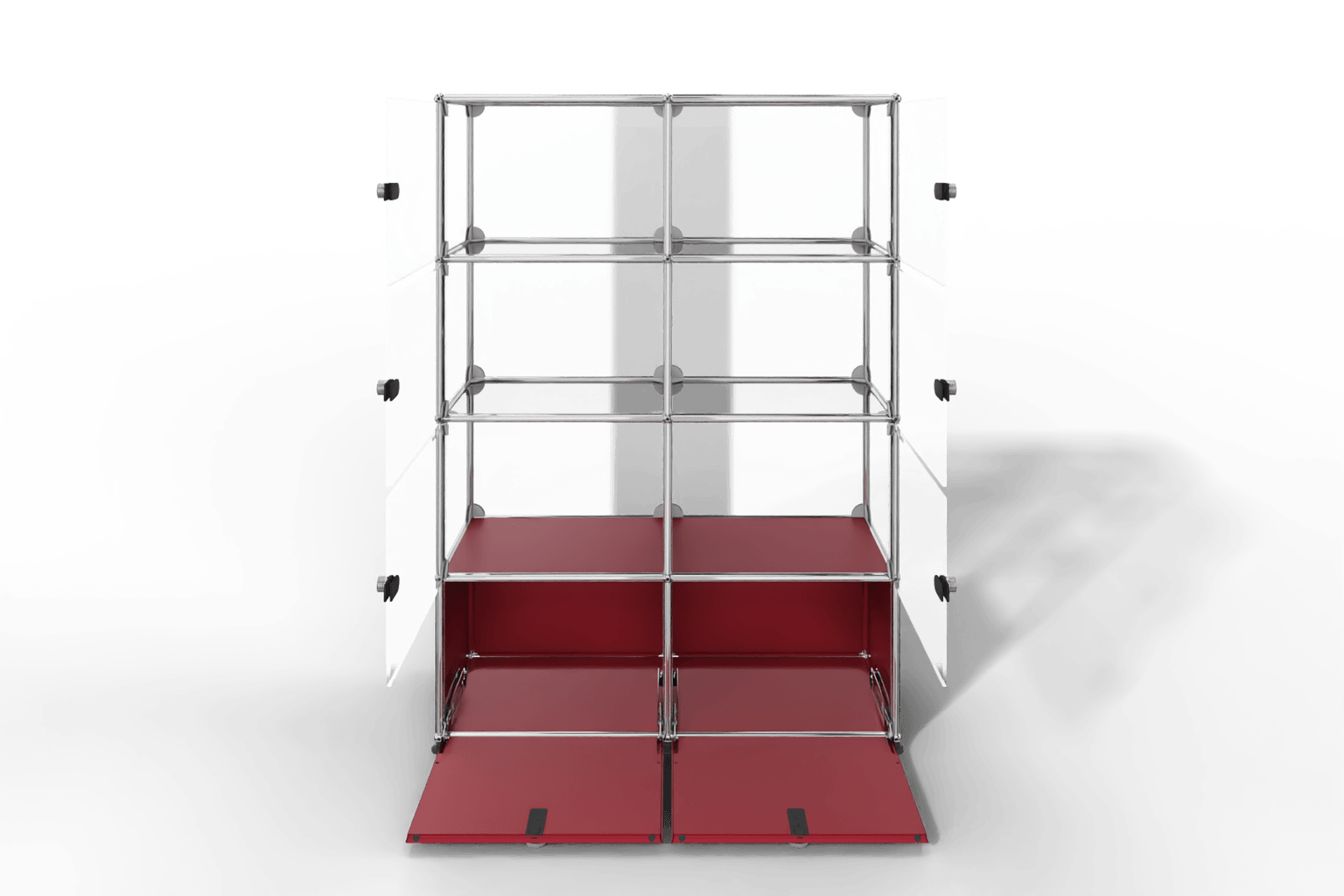 USM Haller Glasvitrine mit 6 Glastüren und 2 Klapptüren Produktbild