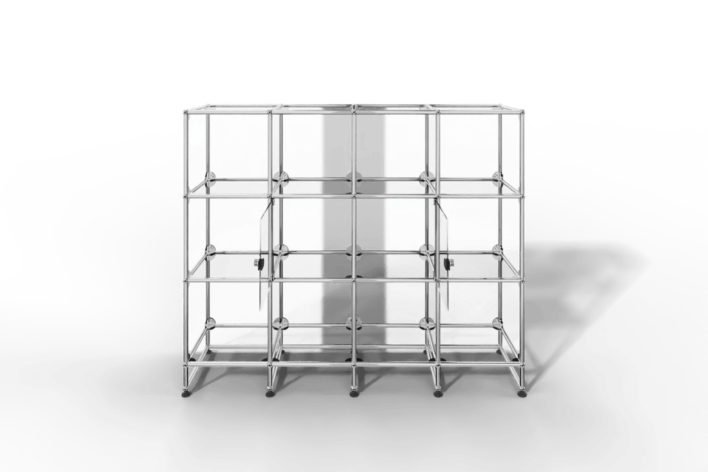 USM Haller Glasvitrine mit 2 Glastüren und 10 offenen Fächern Produktbild