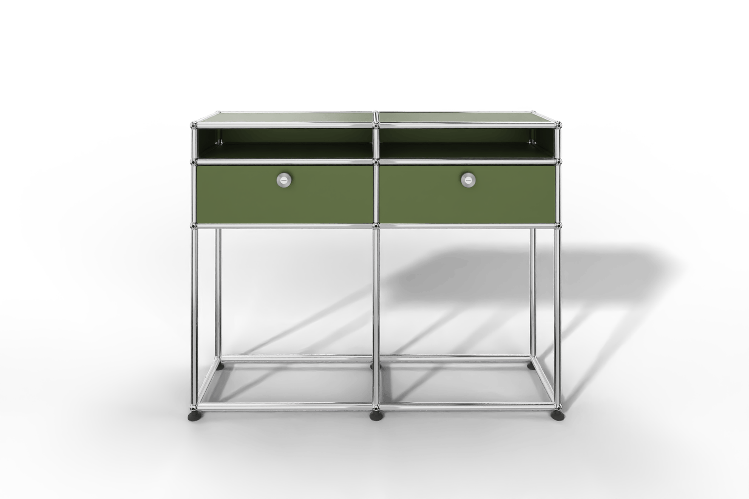 USM Haller Beistellmöbel mit 2 Klapptüren und 2 offenen Fächern Produktbild