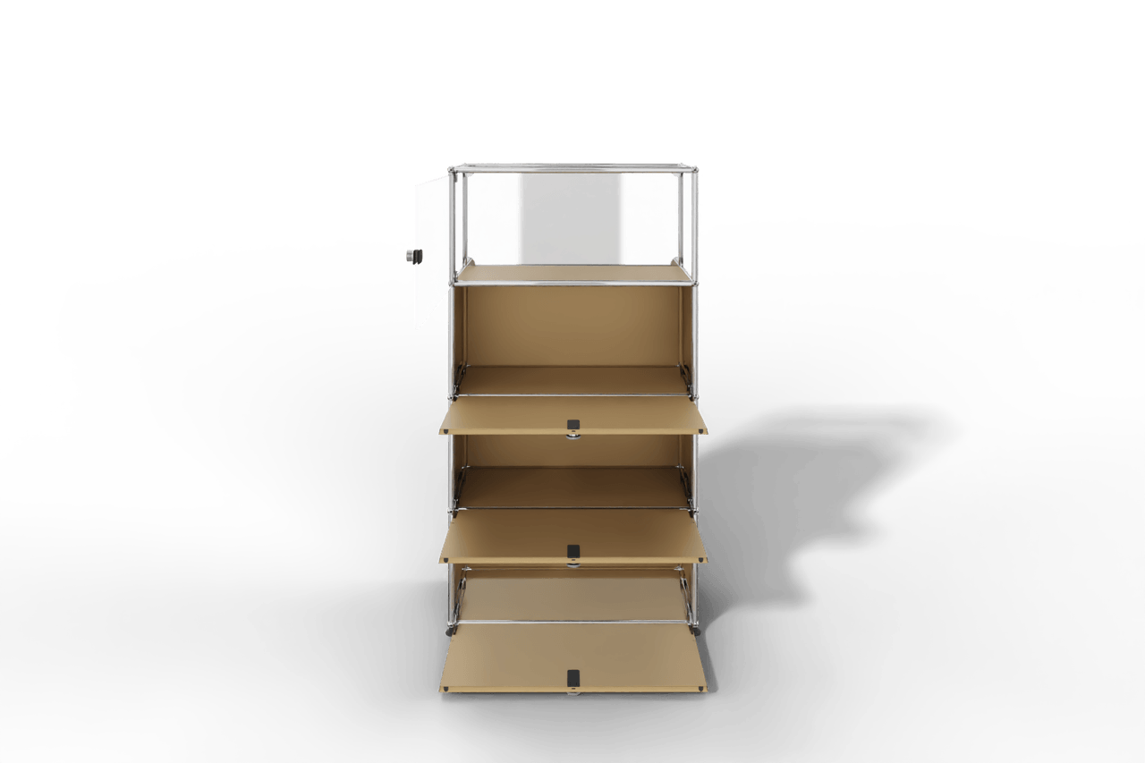 USM Haller Regal, 3 Klapptüren, 1 Vitrinen-Element Produktbild