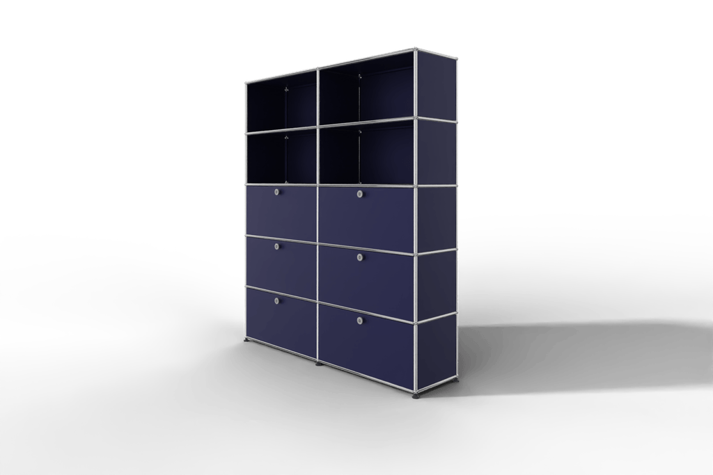 USM Haller Schrank/Regal mit 6 Klapptüren und offenen Fächern. Produktbild