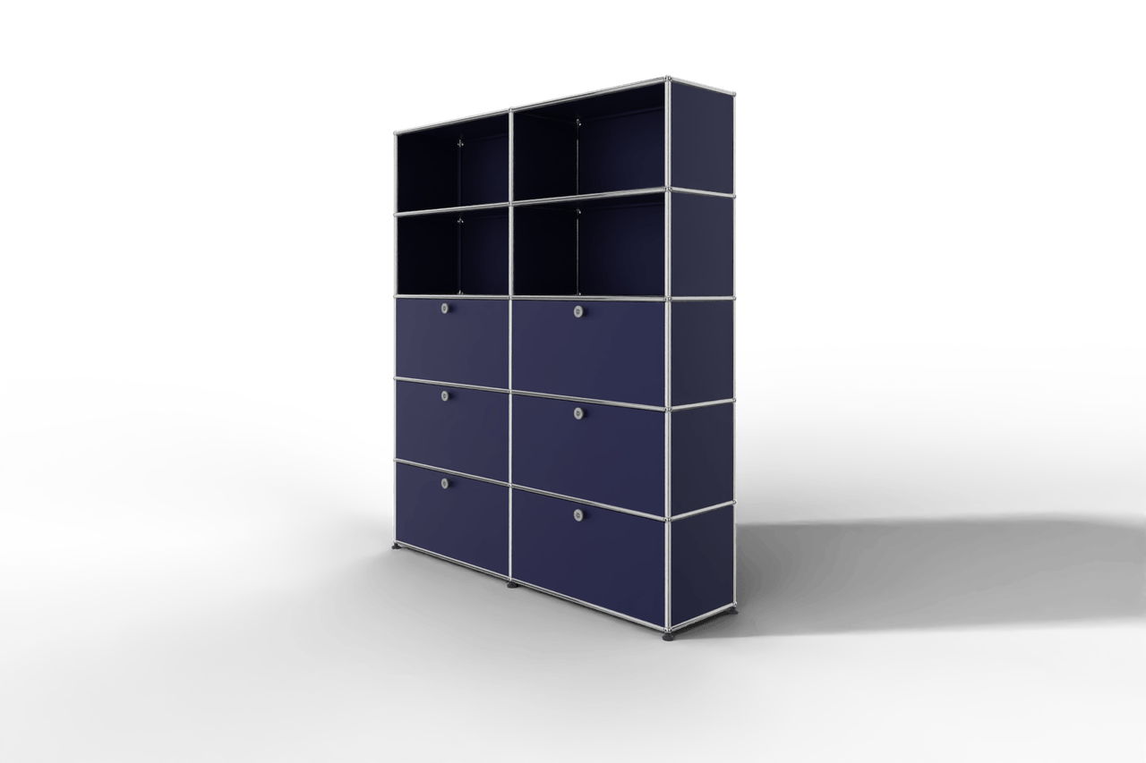USM Haller Schrank/Regal mit 6 Klapptüren und offenen Fächern. Produktbild