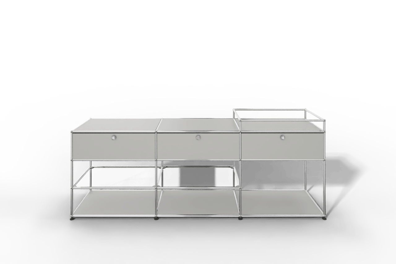 Sideboard mit 3 Klapptüren und offenen Fächern Produktbild