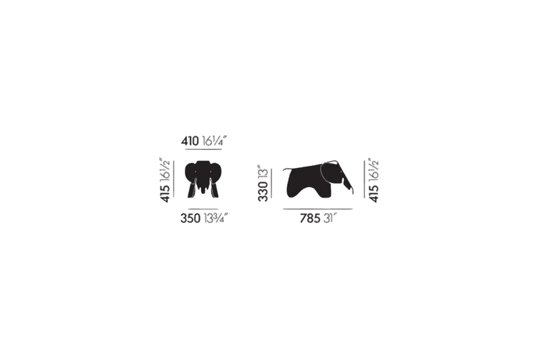 Vitra Eames Elephant PE, tiefschwarz Produktbild