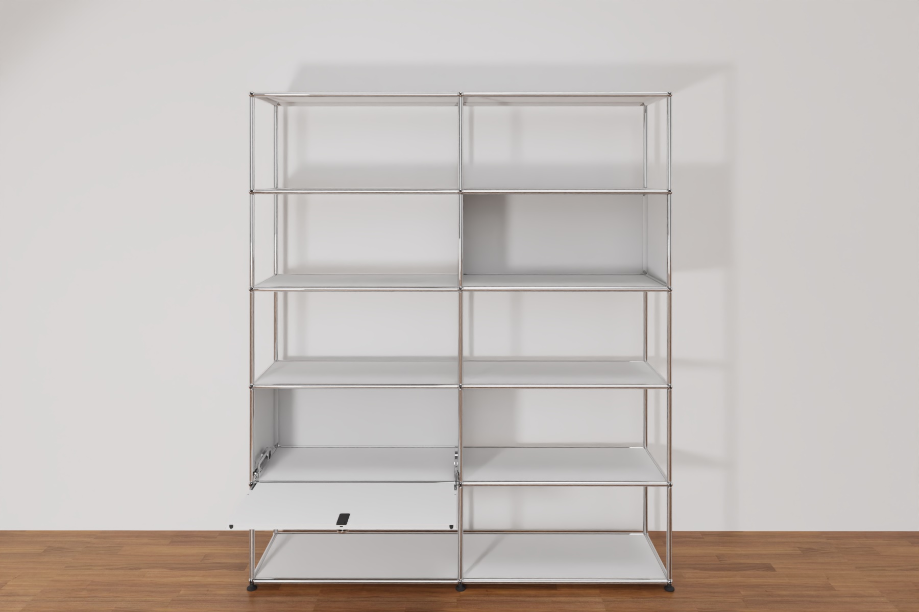 Original USM Haller Regalwand, offene und geschlossene Fächer kombiniert Produktbild