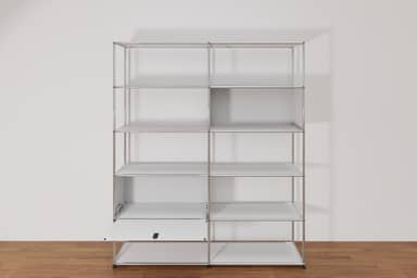 Original USM Haller Regalwand, offene und geschlossene Fächer kombiniert Produktbild