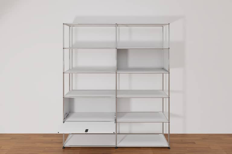 Original USM Haller Regalwand, offene und geschlossene Fächer kombiniert Produktbild