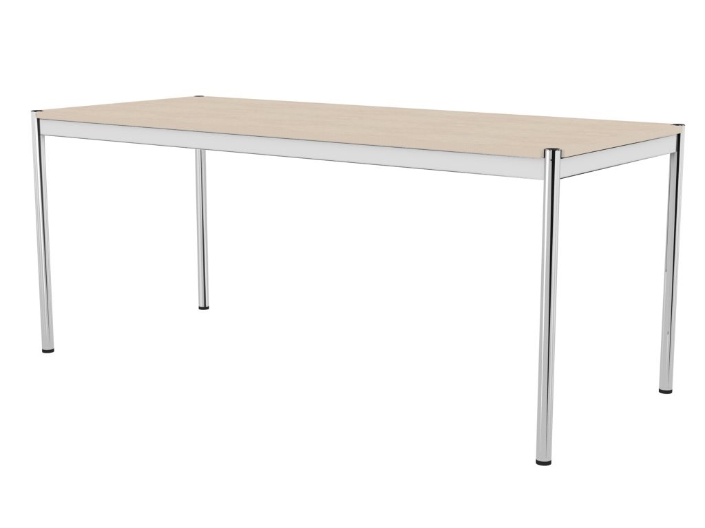 USM Haller Tisch, Tiefe 1000 mm, Länge 2000 mm, Eiche furniert geölt weiss Produktbild