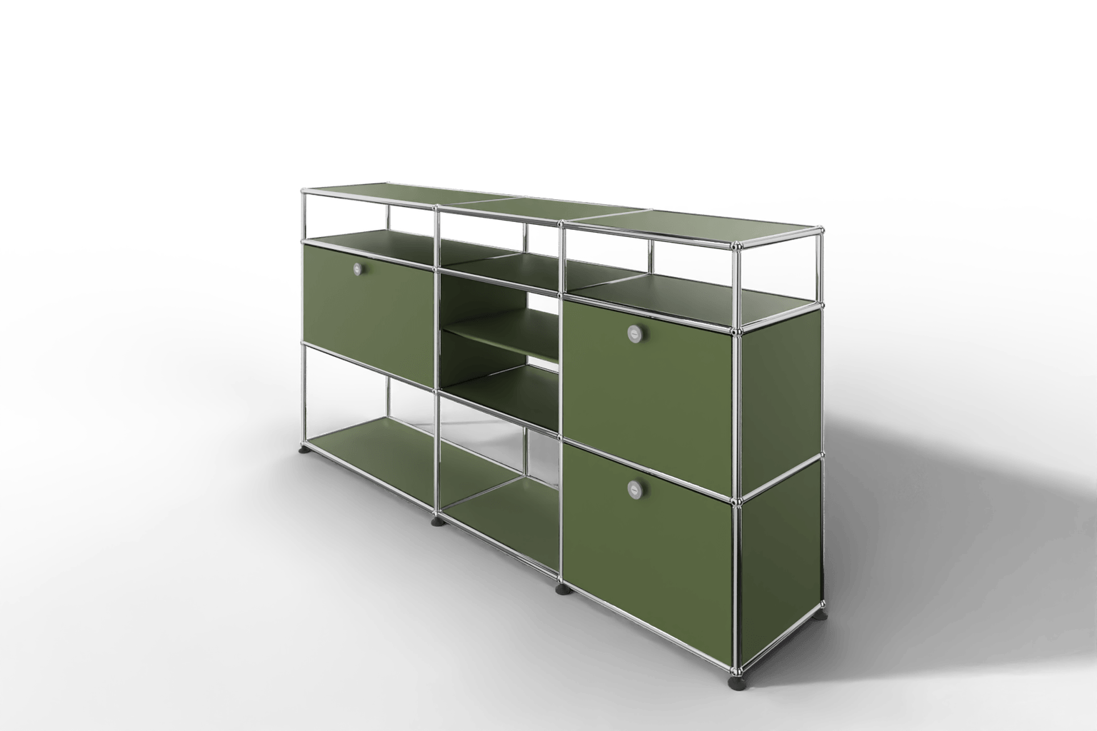 Sideboard mit offenen Elementen und Klapptüren Produktbild