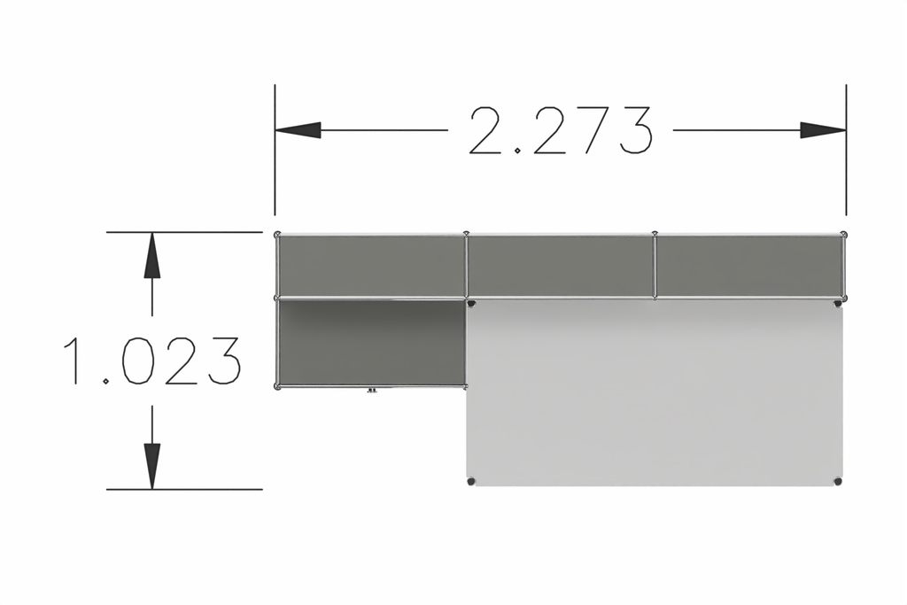USM Haller Theke mit Schreibtisch Produktbild