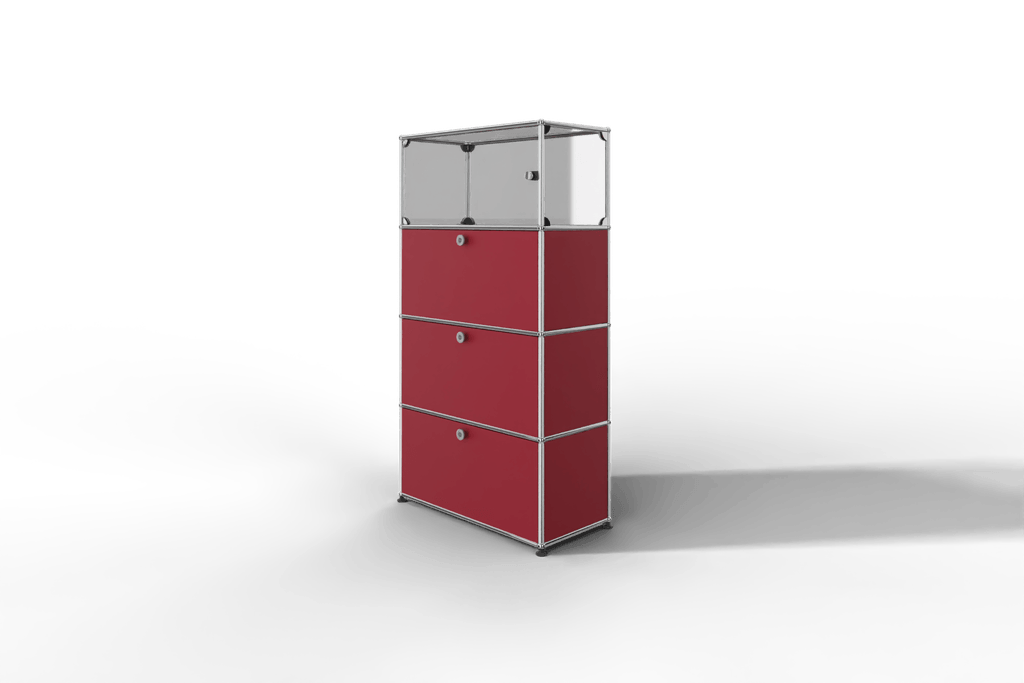 USM Haller Regal, 3 Klapptüren, 1 Vitrinen-Element Produktbild