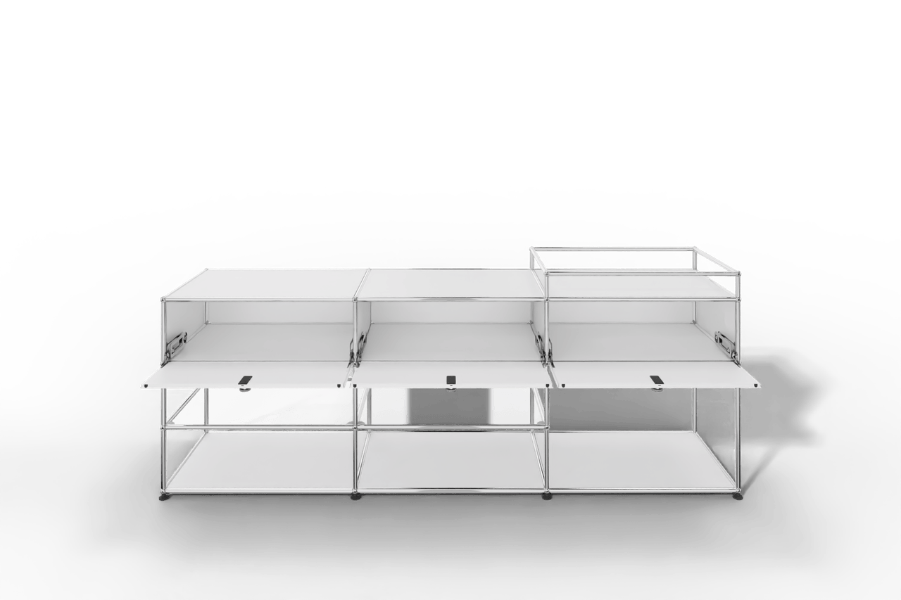 Sideboard mit 3 Klapptüren und offenen Fächern Produktbild