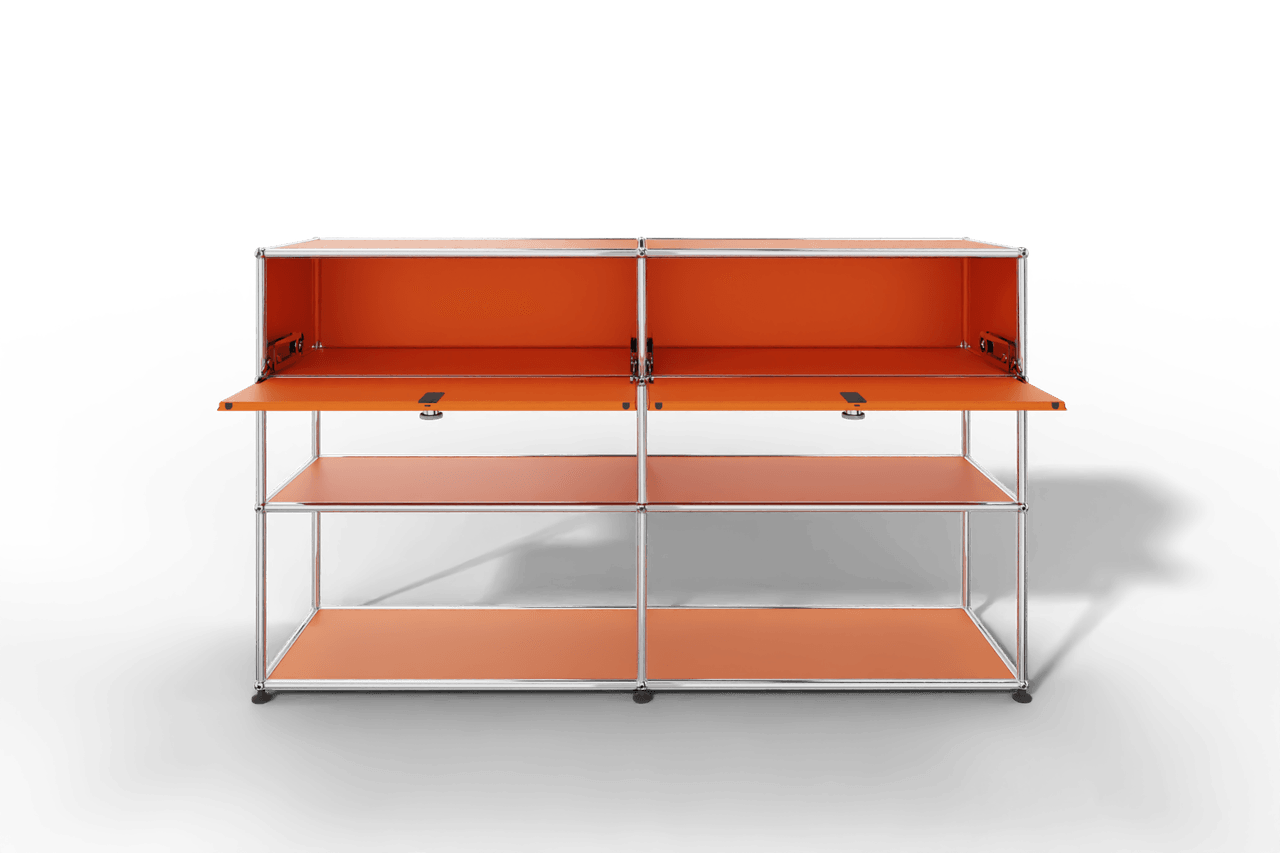 USM Haller Highboard mit 2 Klapptüren und 2 offenen Ebenen Produktbild