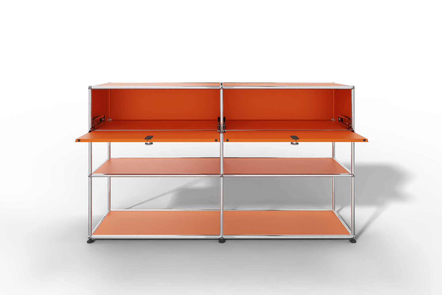 USM Haller Highboard mit 2 Klapptüren und 2 offenen Ebenen Produktbild