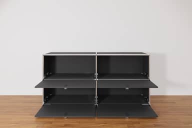 Original USM Haller Sideboard mit 4 Klapptüren in Anthrazitgrau Produktbild