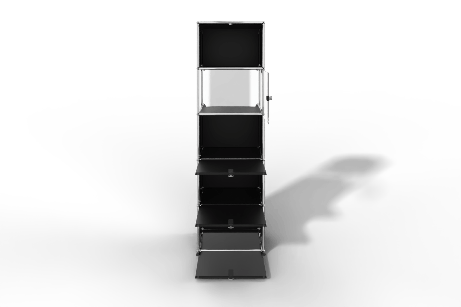 USM Haller schmales Regal mit Glasabteil Produktbild