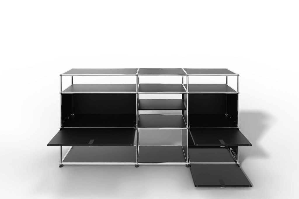 Sideboard mit offenen Elementen und Klapptüren Produktbild