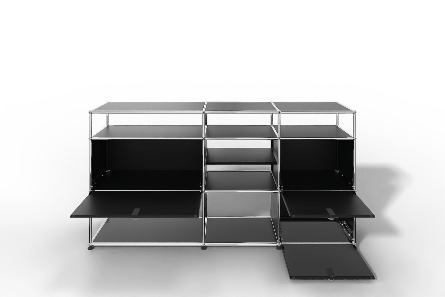 Sideboard mit offenen Elementen und Klapptüren Produktbild