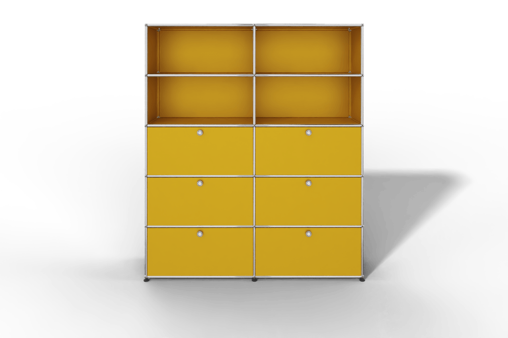 USM Haller Schrank/Regal mit 6 Klapptüren und offenen Fächern. Produktbild