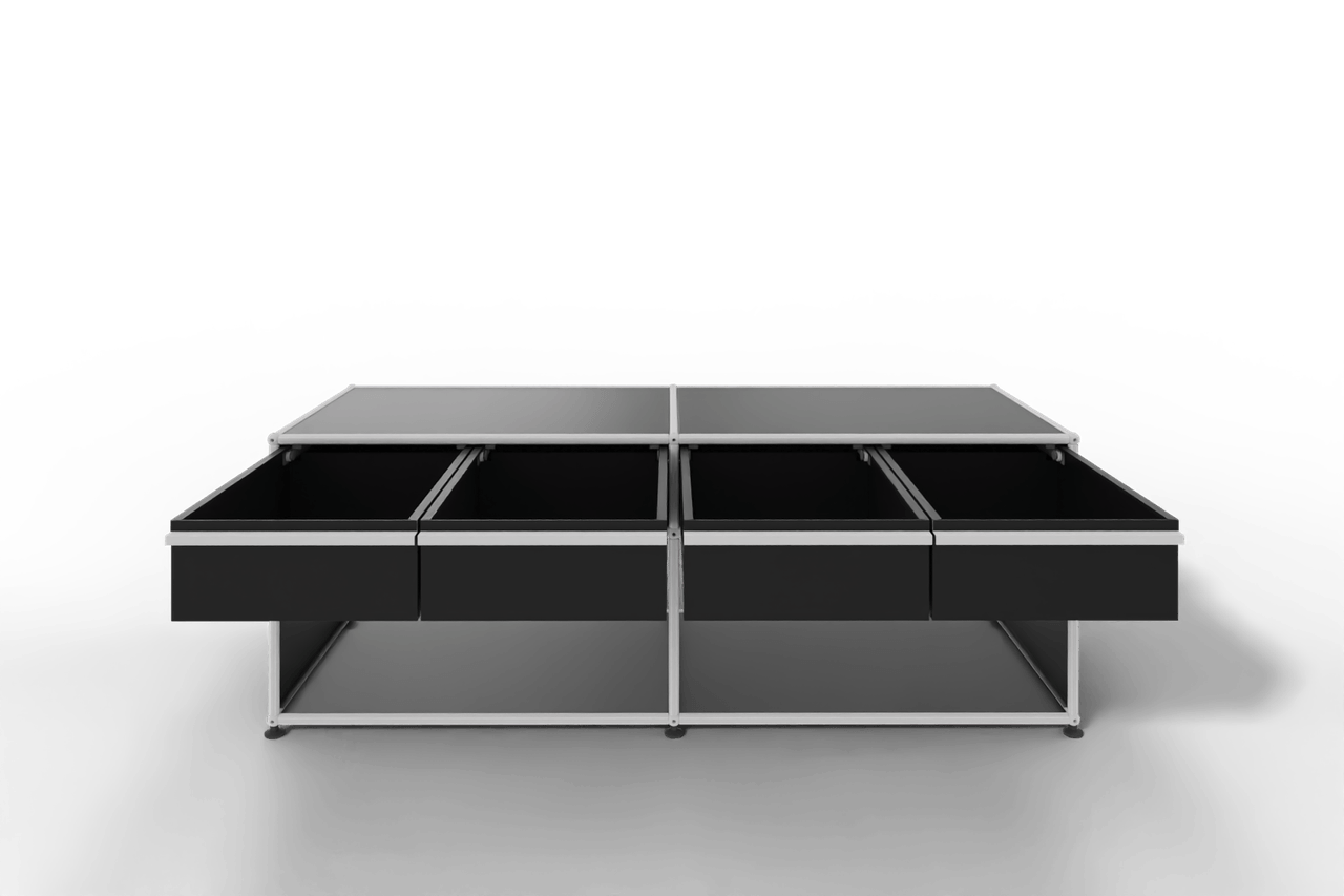 USM Haller Sideboard, mit 4 Schubladen A6 und 2 offenen Fächern. Tiefe 50 cm. Produktbild