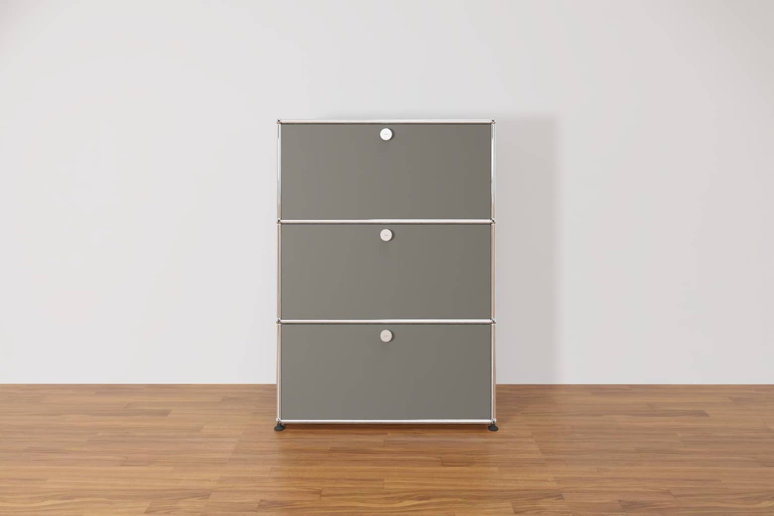 Original USM Haller Highboard mit 3 Klapptüren in mittelgrau Produktbild