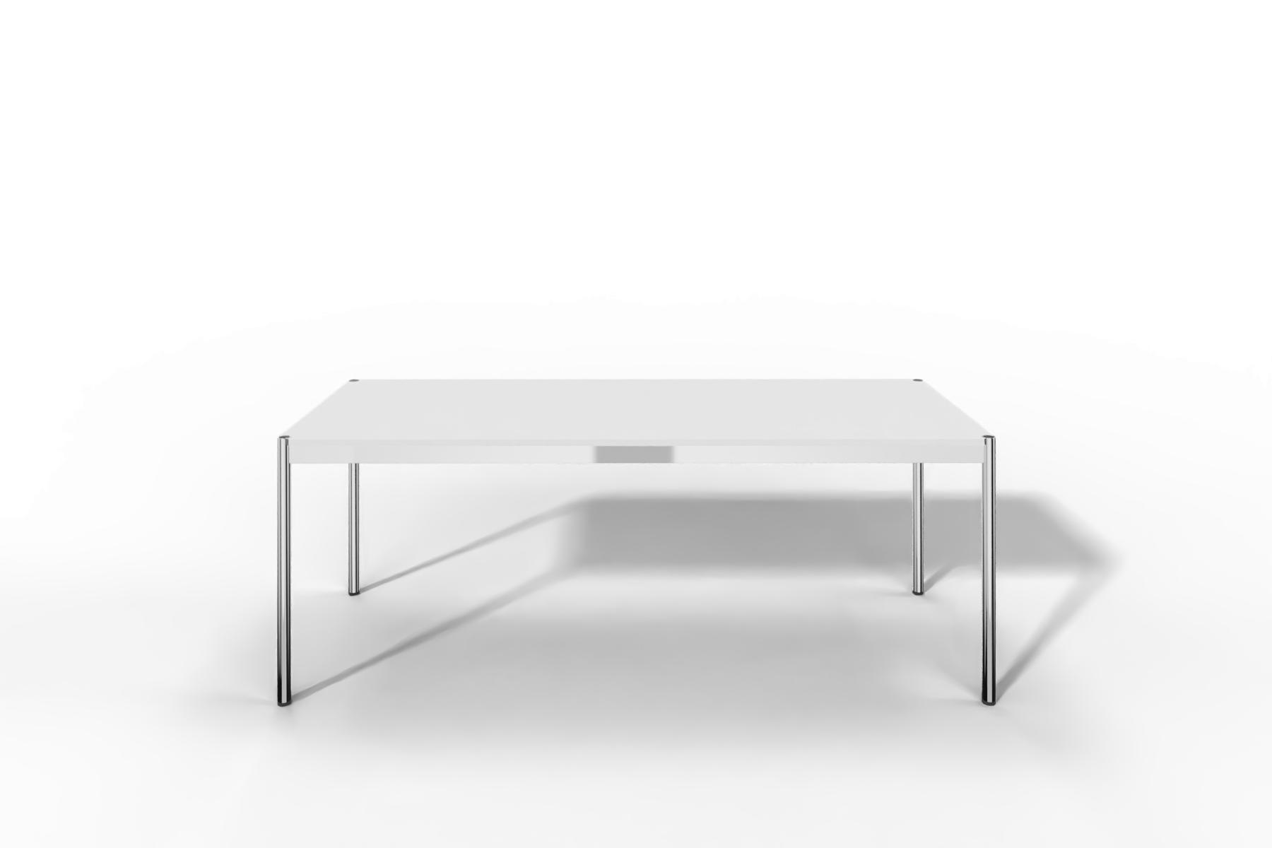 USM Haller Tisch, Tiefe 750 mm, MDF pulverbeschichtet reinweiss, Länge wählbar Produktbild