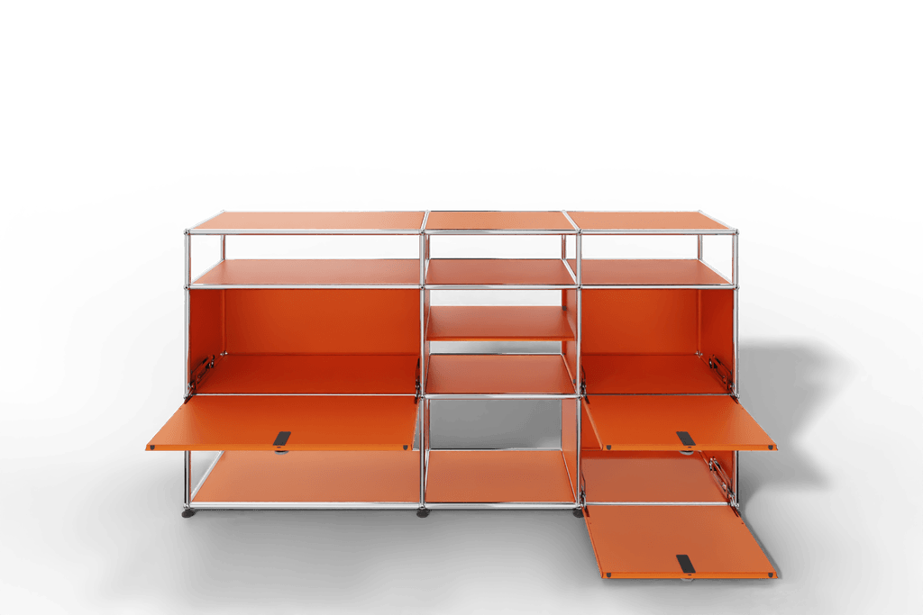 Sideboard mit offenen Elementen und Klapptüren Produktbild