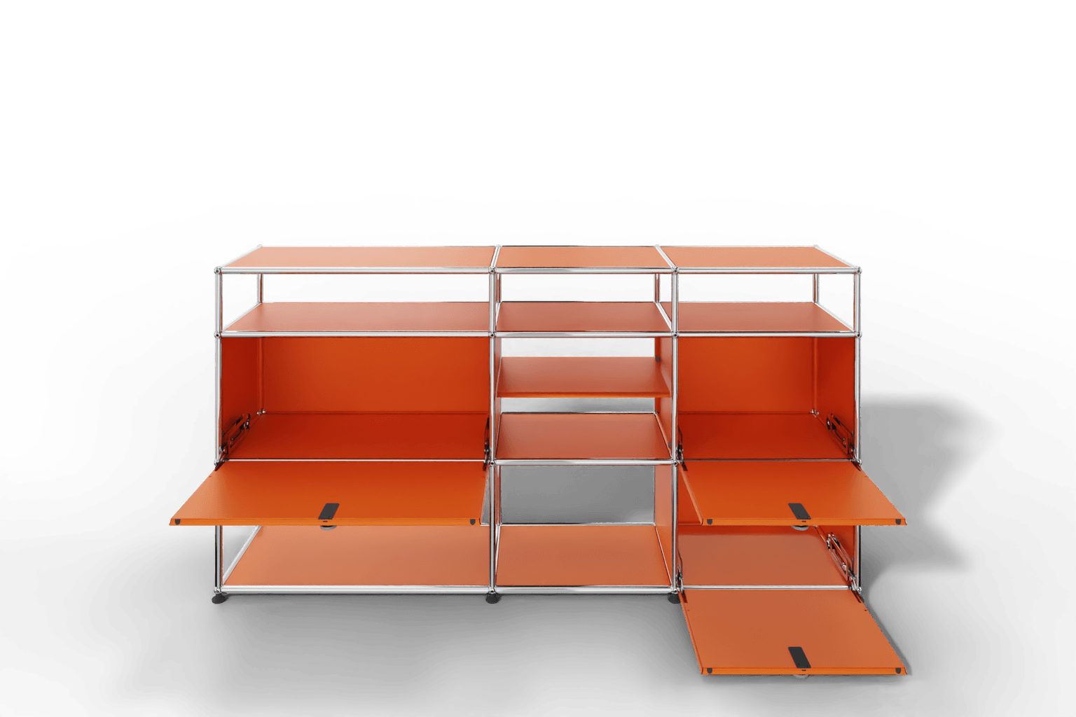 Sideboard mit offenen Elementen und Klapptüren Produktbild