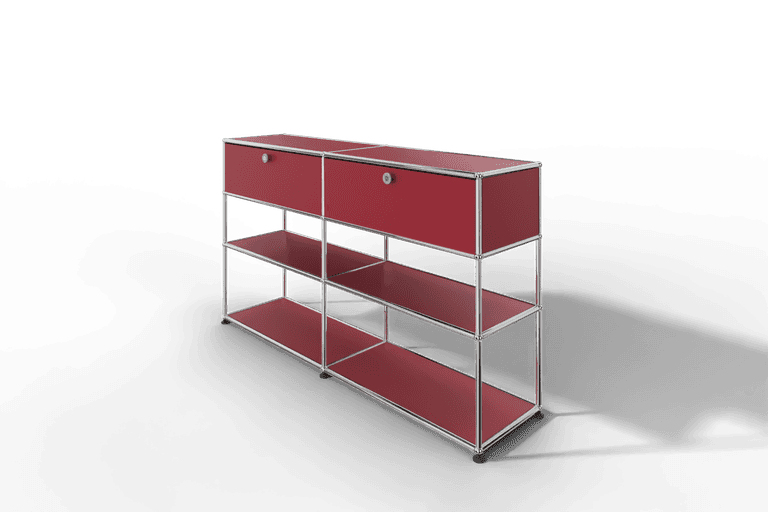 USM Haller Highboard mit 2 Klapptüren und 2 offenen Ebenen Produktbild