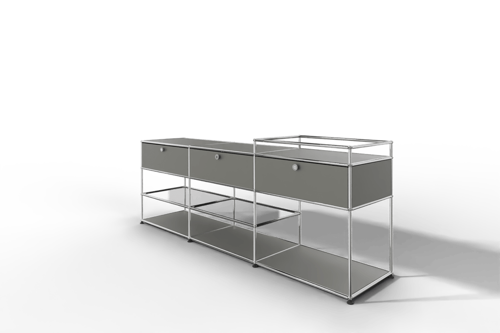 Sideboard mit 3 Klapptüren und offenen Fächern Produktbild