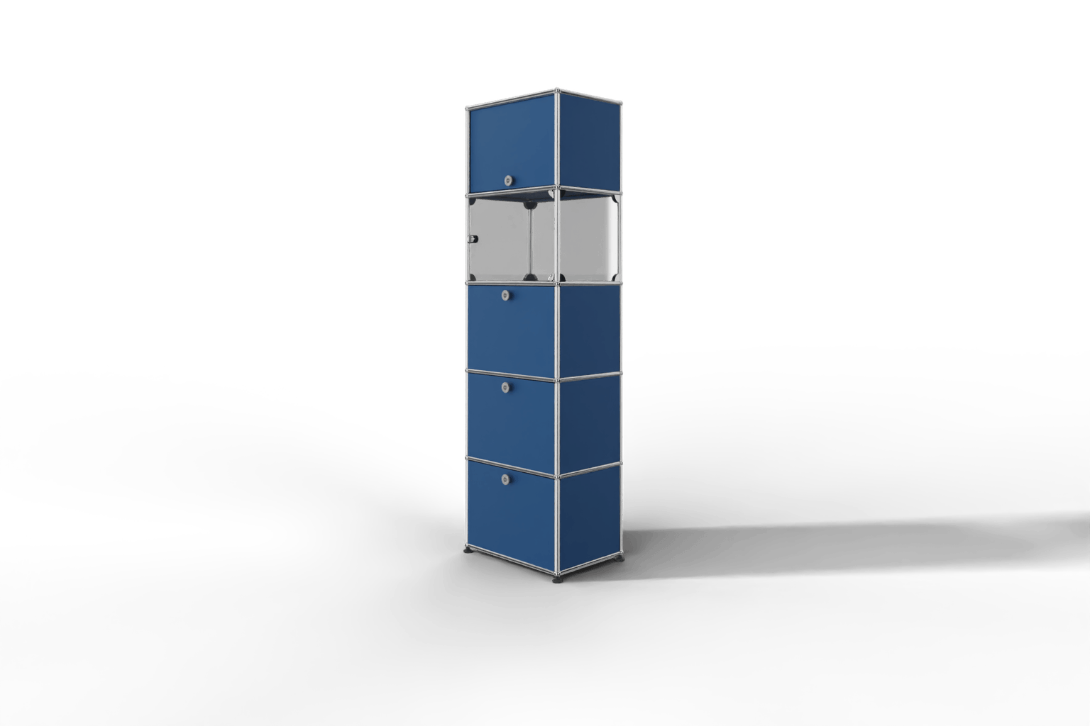 USM Haller schmales Regal mit Glasabteil Produktbild