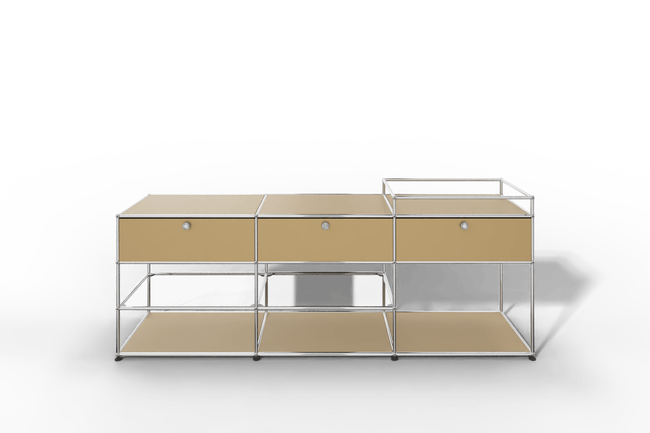 Sideboard mit 3 Klapptüren und offenen Fächern Produktbild