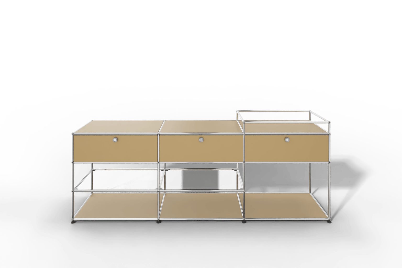 Sideboard mit 3 Klapptüren und offenen Fächern Produktbild