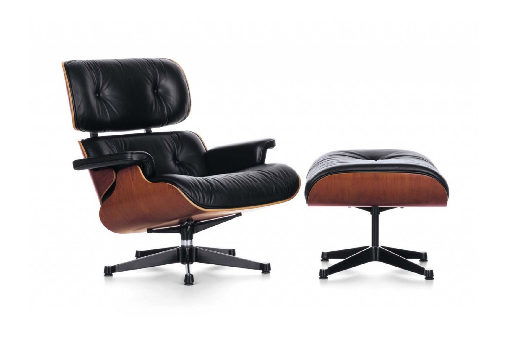 Vitra Lounge Chair XL & Ottoman in Kirschbaum von Charles & Ray Eames Produktbild