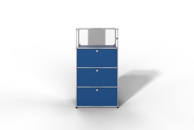 USM Haller Regal, 3 Klapptüren, 1 Vitrinen-Element