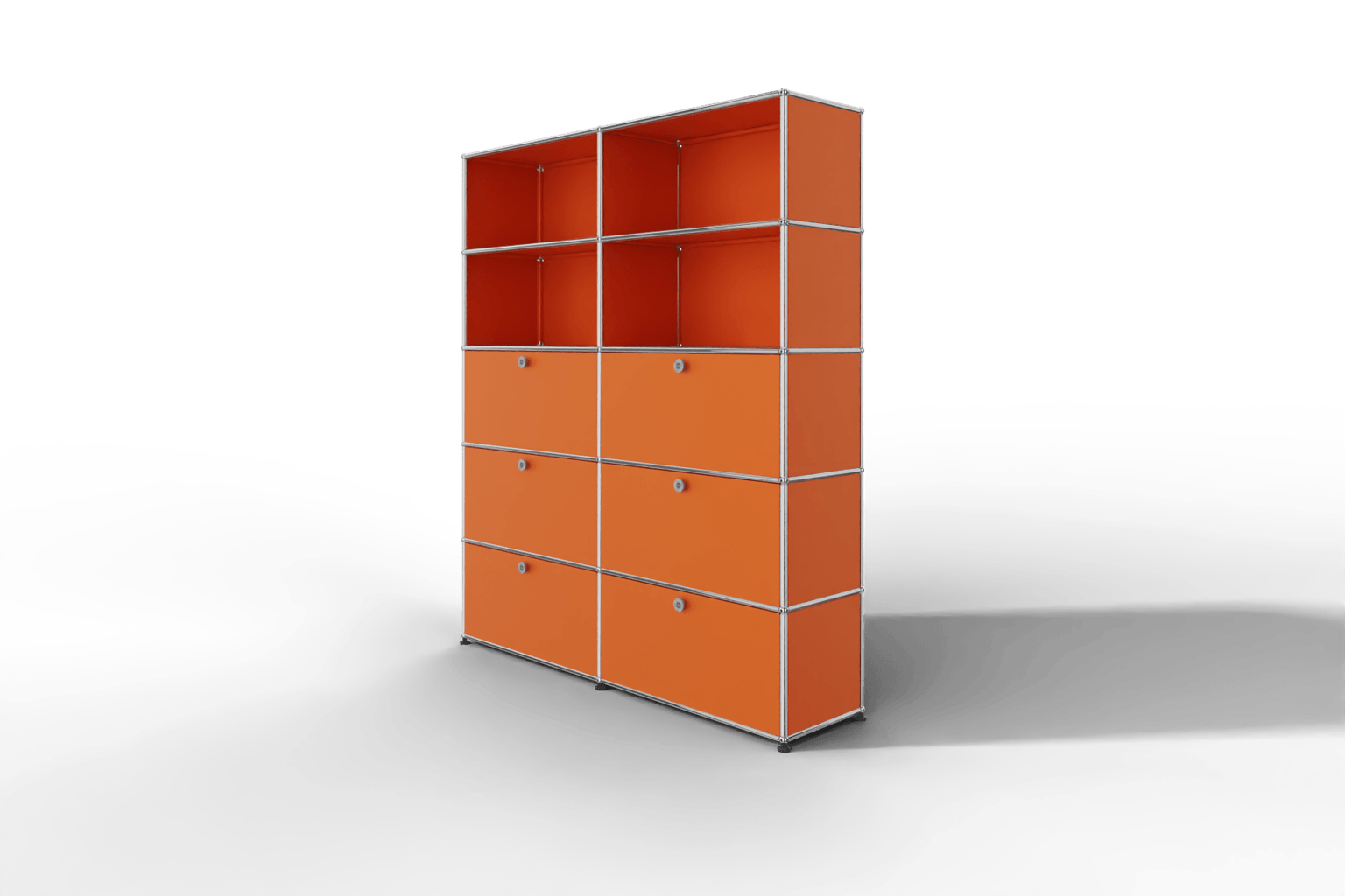 USM Haller Schrank/Regal mit 6 Klapptüren und offenen Fächern. Produktbild