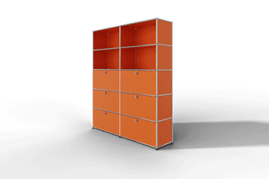 USM Haller Schrank/Regal mit 6 Klapptüren und offenen Fächern. Produktbild