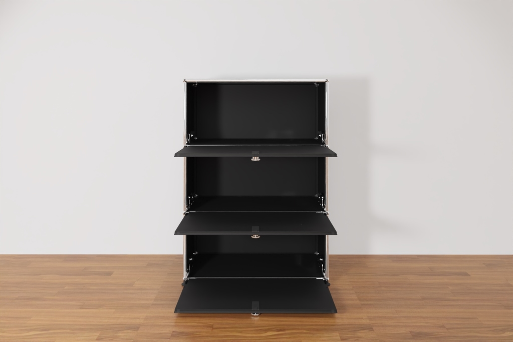 Original USM Haller Highboard mit 3 Klapptüren in graphitschwarz Produktbild