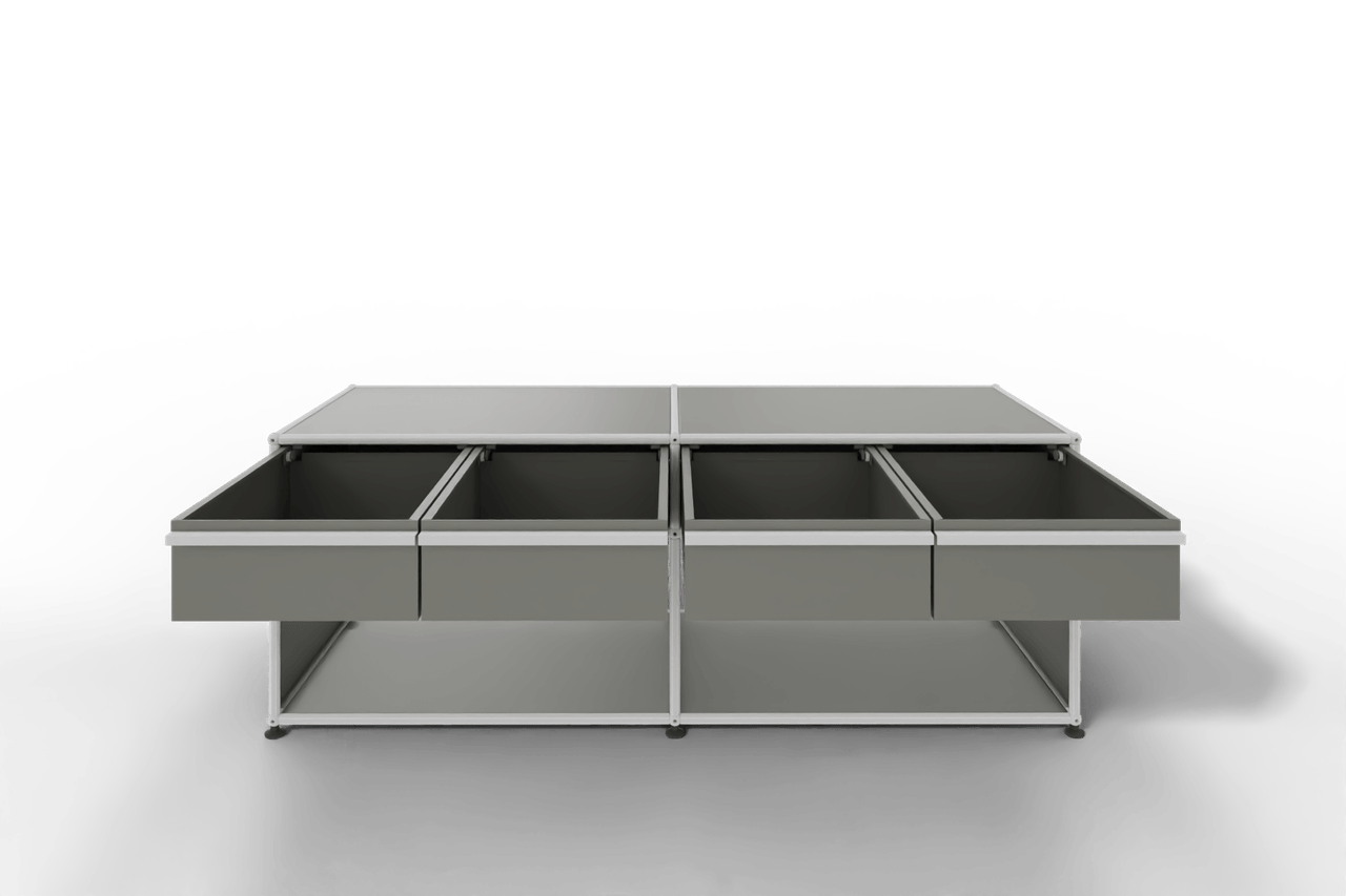 USM Haller Sideboard, mit 4 Schubladen A6 und 2 offenen Fächern. Tiefe 50 cm. Produktbild